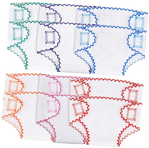 Vaguelly 12 Stück Stoffwindeln Für Mädchen Puppenkleidung Babypuppenzubehör Unterhose Für Babypuppen Puppe Unterhose Windelspielzeug Vorgeben Gestrickte Baumwolle
