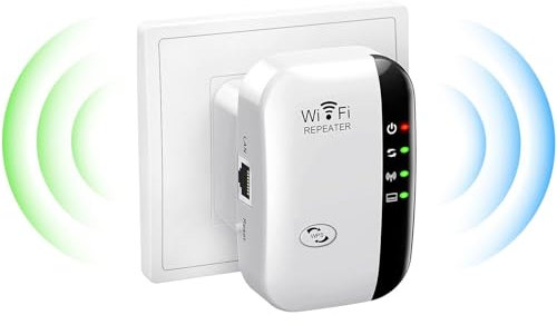 WLAN Verstärker, WLAN Repeater mit 300 Mbps, 2,4GHz WiFi Repeater mit LAN Anschluss, WiFi Extender Booster mit Router/Access Point Modus, Internet Verstärker bis zu 5000 sq.ft und Allen W LAN Geräten