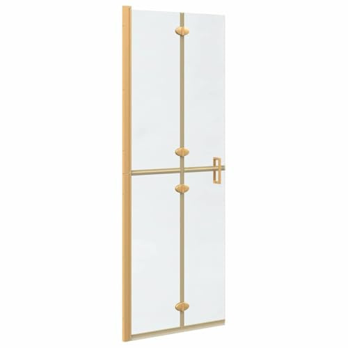 vidaXL Panel de Ducha a RAS de Suelo Dorado 70 x 6,5 x 190 cm, División Moderna para baño, Vidrio Templado, Ducha de Lujo, Pared Rectangular, Divisor de Aluminio, Espacio eficiente