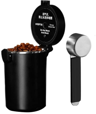 Contenedor de café frasco hermético al vacío, contenedor de rastreador de fecha, almacenamiento de grano de café, organizador de cocina, almacenamiento hermético de alimentos, material sostenible |