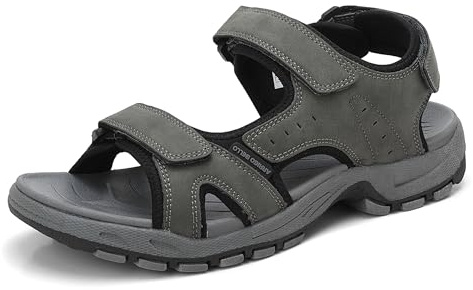 ARRIGO BELLO Sandali Uomo Estivi Sportivi Trekking Strappo Sandali Antiscivolo Spiaggia Scarpe per All'aperto Taglie 41-46(Grigio,42)