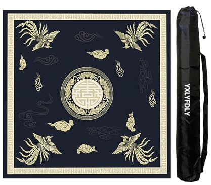 YXLYFDLY Tapete de Mahjong de estilo chino con bolsa de transporte de goma antideslizante y silenciosa para Mahjong, póquer, juegos de cartas, juegos de mesa, juego de azulejos (90 cm)