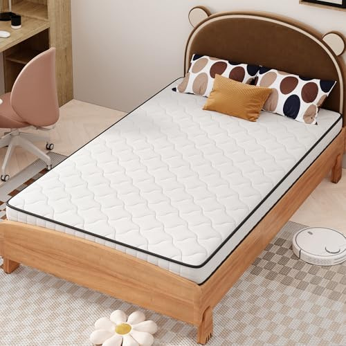 DUlVBPE Fjädermadrass, mått: 90 × 190 cm, tjocklek: 12 cm, hårdhetsgrad: H3, med ergonomiska moduler och avlastning av ländryggen; rullad madrass