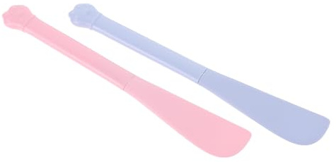 Tofficu Lot de 2 Cuillères Doseuses pour Animaux Long Manche, Plastique Bleu et Rose, Outil Ouvre-boîte pour Nourriture Humide, Cuillères Nourrissantes pour Chat et Chien, Alimentation