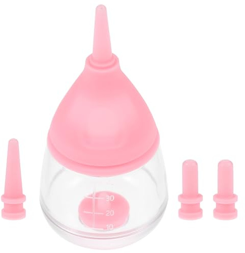 JECOMPRIS Biberón para Cachorros y Gatitos Recién Nacidos, Botella de Alimentación de Silicona Rosa, Capacidad Óptima para Controlar la Cantidad de Leche, Accesorio para Lactancia