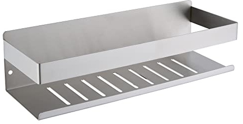KigKog Étagère de Douche Sans Perçage, Étagère de Douche Auto-adhésif,SUS304 Acier Inoxydable Adhésive Panier de Douche Nickel Brossé 30CM