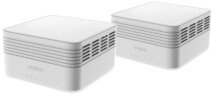 STRONG - Atria Mesh Home Kit AX3000 - WiFi 6 - WLAN Verstärker Bis zu 350 m² zusätzliche Wi-Fi 6-Abdeckung - Für alle Router - Dual Band 2,4 GHz + 5 GHz - Gigabit LAN-Anschlüsse - weiß