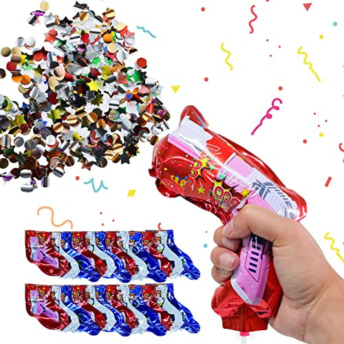 ENUOLI Inflatable Fireworks Gun,Party Toy Confetti Fireworks Confetti Multicolor Inflatable Salute Handheld Confetti Cannons for Wedding Birthday Celebration Party Graduation Decor Supplies (24 Pack)