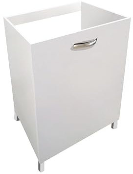 MABEL Mueble bajo lavabo de cocina blanco con 1 puerta, organizador para debajo del fregadero, de madera ennoblecida con acabado antiarañazos, mueble de cocina fácil de montar – 60 cm de ancho x 50 cm