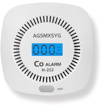 Carbon Monoxide Alarm Battery Powered, AGSMXSYG Carbon Monoxide Detector Battery Operated with Digital Display, CO Detectors Alarms Monitor for Home,RV & Kitchen