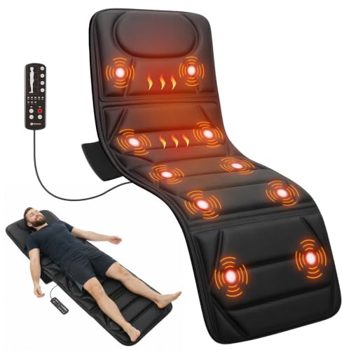 CooCoCo Full Body Massage Mat with Heat, 10 Motor Massage Pad for Sofa, Bed