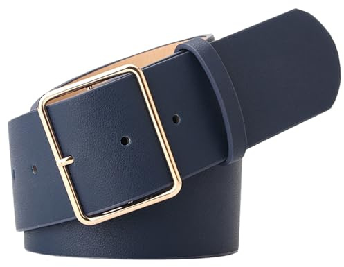 B-HOT Ceinture Large Femme Faux Cuir avec Boucle Doré Elégant Ceintures Couleur Uni pour Robe Veste Danse Anniversaire