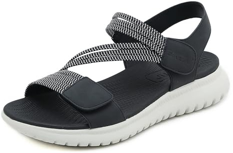 Meik Mangni Damen Sandalen Sommer Wandersandalen Freizeit Plateau rutschfeste Sandaletten Sportsandalen Wanderschuhe für Sport Strand B Schwarz Gr.40