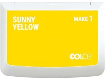 COLOP MAKE 1 almohadilla para sellos, amarillo soleado, 50 x 90 mm, almohadilla para sellos manuales tradicionales y sellos creativos