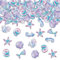 CharmBurst 100 pièces de confettis de fête sirène d'été, décoration de table, pour anniversaire d'enfants et fête sous la mer, décoration marine pour table et pièce