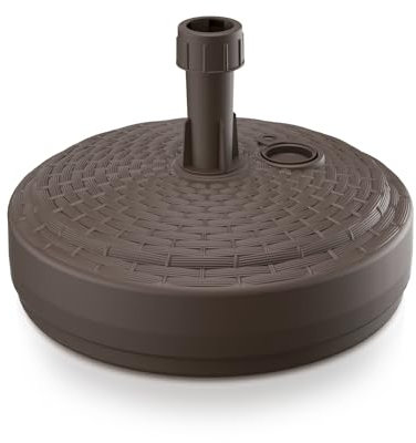 DIKEL Supporto per ombrellone, diametro 39 cm, riempibile con acqua o sabbia, 12 l, robusto supporto per ombrellone in plastica resistente alle intemperie, stabile base per ombrellone per terrazza