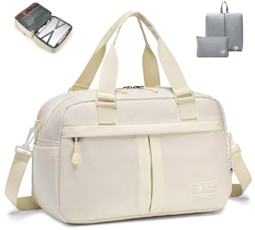 SPAHER Expanderbar Resväska Handbagageväska 40x20x25cm Ryanair 40x30x25cm Eurowings Kabinväska Duffelväska Carry on Väska Overnight Kvinnor Sjukhusväska Weekendväska Moderskapsväska med Skoväska