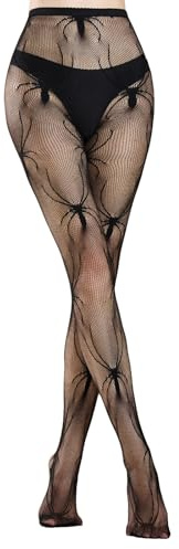 MANZI Fishnet Tights Womens Black Patterned Net Stockings Fashion Pantyhose Halloween Spider