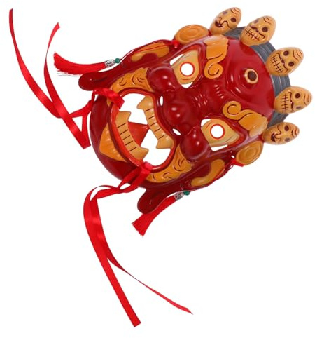 SKISUNO Vintage Tibetansk Handmålad Etnisk Tribalmask i Resin för Kinesiska Festivaler Tempel Maskeradfester Traditionell Asiatisk Kultur och Rollspel