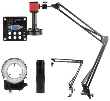 4K elektroniskt digitalt mikroskop för lödning mikroskop set 1080P VGA USB industriell kamera 150 x lins vikfäste fjärrkontroll justerbar förstoring (HDMI VGA 1080P)