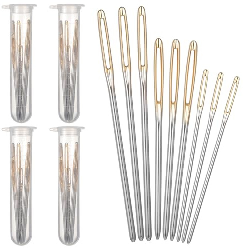 Cobee 36 Pcs Large Eye Sewing Needles, Darning Needles Sewing Yarn Needle, Knitting Accessories for Yarn, Knitting, Tapestry, Darning DIY Crafting