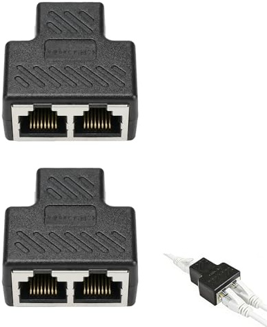 Larebidtex Empalme RJ45,Conector ethernet Adaptador RJ45 Ethernet Splitter - Duplicador de Red para Conectar Dos Computadoras - Conector Ethernet de Alto Rendimiento - Pack de 2 Unidades