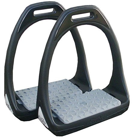 Reitsport Amesbichler Compositi Étrier en plastique Reflex avec large surface de marche flexible Noir/gris