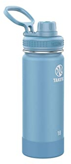 TAKEYA Actives Insulated Stainless Steel Water Bottle with Spout Lid, 18 Ounce, Bluestone