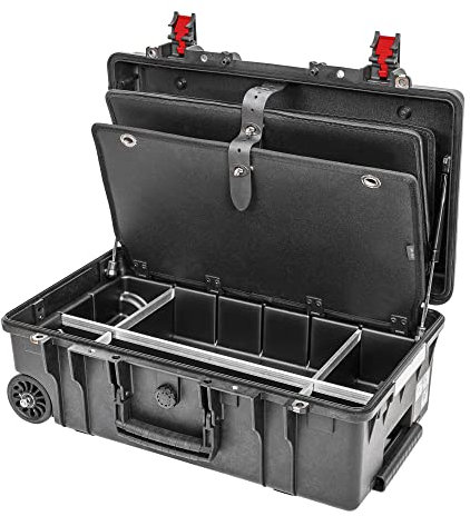 STIER Werkzeugkoffer | Werkzeugtrolley | Werkzeugtafel | Werkzeugkiste Premium-Ausführung mit Rollen und Teleskopgriff, flugtauglich, leer | unbestückt, MADE IN EUROPE