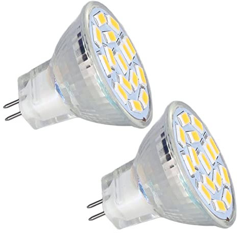 Lampadina 2 Pezzi,lampadine LED 3W MR11. Sostituzione alogena 12v, Base bi Pin GU4. Bianco Tenue 3000 K, Lampadina Base in Ceramica per Soggiorno Camera da Letto(Luce Bianca), Lampadina 2 Pezzi,