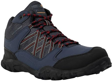Regatta Mens Edgepoint Hydropel Mid Height Walking Boots, Waterproof & Breathable with Hardwearing Threads & TECFOAM Insock - Perfect for Outdoors, Walking, Hiking & Climbing