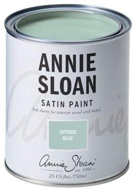 Annie Sloan Satin Paint (Upstate Blue, 25 Fl Oz /750 mL). Soft sheen for interior wood and metal. Self-leveling, all-in-one paint with no wax or lacquer required.
