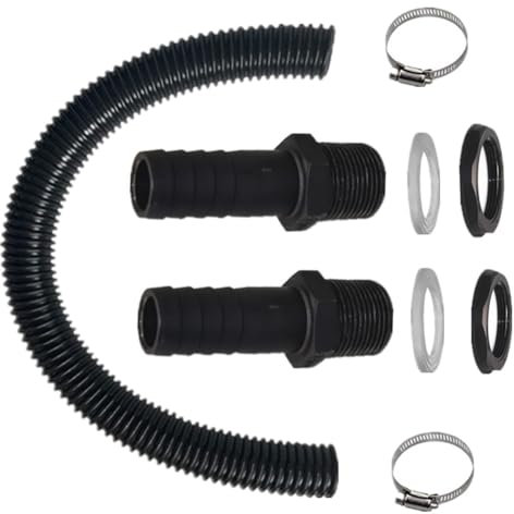 Fubdnefvo Kit de raccordement pour tonneau de pluie avec tuyau de raccordement, prise de citerne, collecteur d' de pluie, kit de raccordement pour citerne d' de pluie
