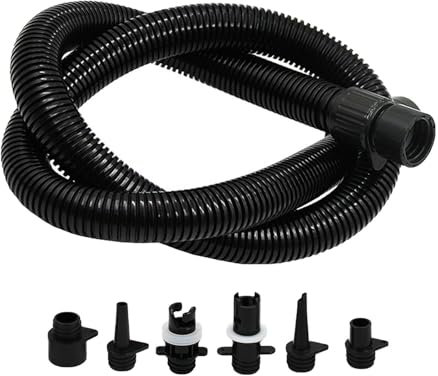 Inflatable Hose Kit – Portable PVC Pump Extension Tube with 6 Nozzles | Air Hose for Kayak, Raft, Inflatable Tent, Water Sports Pool, and Float, Inflation Tube for Electric Pumps