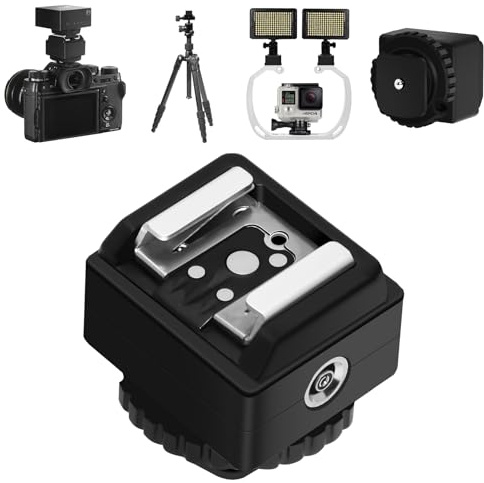 MEDALight Standard Hot Shoe Adapter with Extra Pc sync Connection Port for Camera Connecting to Off-Camera Flash,Studio Light etc,.