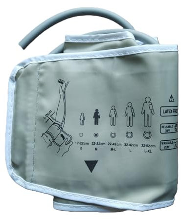 Manguito Tensiometro Arterial de 22-32 cm, Compatible con Monitores de Presión Arterial Universales, para Uso Médico y Personal