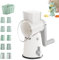 Sustease Rotary Cheese Grater with Handle, Sustease Rotary Cheese Grater, 5 in 1 Rotary Cheese Grater Vegetable Slicer (White)