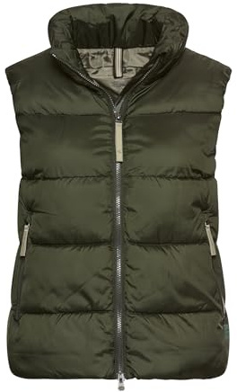 camel active Damen Steppweste mit 2-Wege-Reißverschluss Waldgrün, womenswear-36