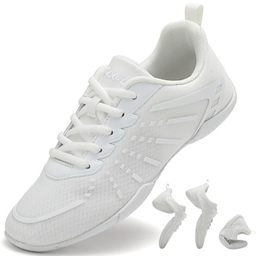 Kvwqoty Zapatos de Porrista para Mujer Cheer Zapatillas Cheerleader Cheerleading Niña Yoga Entrenamiento Danza Caminar Gimnasia Deportes al Aire Libre Blanco 37