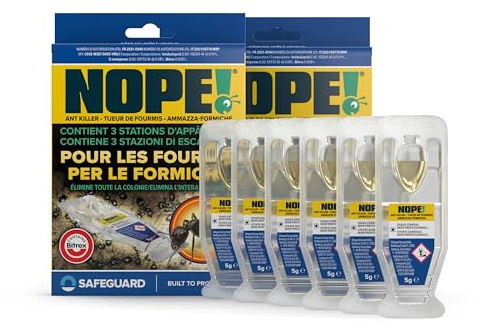 NOPE! Trappole per Formiche 2 x 3 in Gel - Insetticida Antiformiche Pronta all'Uso per Interni e Esterni - Esca Potente per Eliminare le Colonie