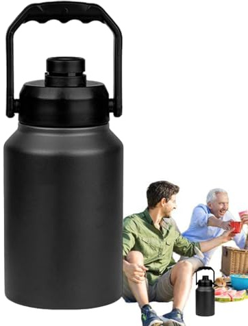 Secchiello isolato – Caraffa termica da 2 l per la conservazione con manico | Può essere utilizzata come bottiglia per campeggio, hotel, , cucina, piscina, gastronomia