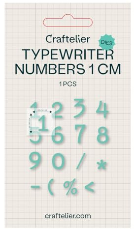 Craftelier - Troqueles de Números | Plantillas para Troqueladora | Compatible con las Principales Troqueladoras para Manualidades y Scrapbooking | Papel, Cartulina o Goma EVA | 1 cm