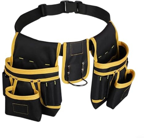 NbgrvB Cintura per attrezzi da uomo con 27 tasche, resistente, regolabile e rimovibile, cintura da lavoro imbottita per elettricisti e falegnami