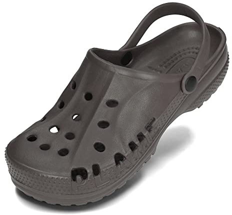 PLAME Zoccoli da Giardino Unisex Scarpe da Bagno Donna Uomo Zoccoli Molto Leggeri Zoccoli da Giardino Estivi 36-46 EU (Grafite, Sistema Taglie Calzature EU, Adulto, Numero, Media, 44)