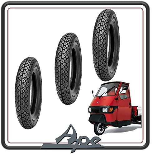 GSC RICAMBI SRL KIT TRE PNEUMATICO PNEUMATICI COPERTONI COPERTONE GOMME BATTISTRADA COPERTURE PER APE 50 TUTTI I MODELLI.