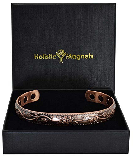 Holistic Magnets® Kupfer Armband Damen Magnetarmband reinem Kupfer Geschenkideen Magnet Armbänder für Arthritis Tendinitis Handgelenk Gelenkheilung–FC (M: Handgelenk 15-18cm)