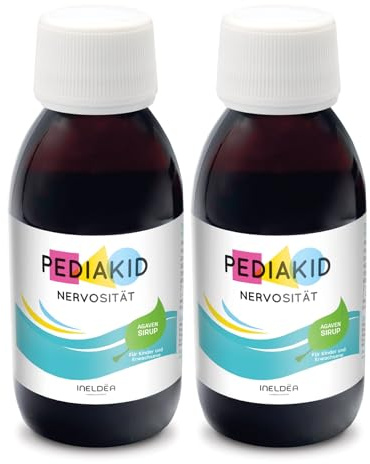 PEDIAKID - Agitazione - Integratore alimentare - Formula esclusiva al sciroppo d'Agave - Favorisce la calma - Riduce l’agitazione - Gusto ribes nero - 2 Flaconi da 125 ml