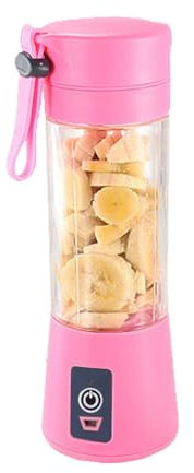 Maizoon Vaso Mezclador de Zumo Rosa Seis Cuchillas Portátil Carga USB Vida Sana Batido de Frutas y Verduras Triturado de Hielo Alimentación Complementaria para Bebés