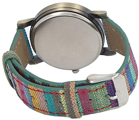 SALUTUYA Montre bohème, Montre Hippie Multicolore Bracelet en Cuir PU Style bohème Laiton Taille appropriée Poids léger pour Anniversaire(Bleu)