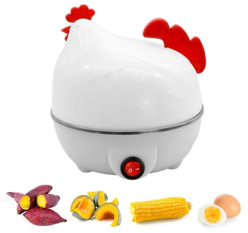 itrimaka Cuociuova | Cuociuova Elettrico rapido a Forma di Pollo con capacità di 7 Uova | Cuociuova Elettrico, cuociuova rapido, cuociuova, cuociuova a Vapore